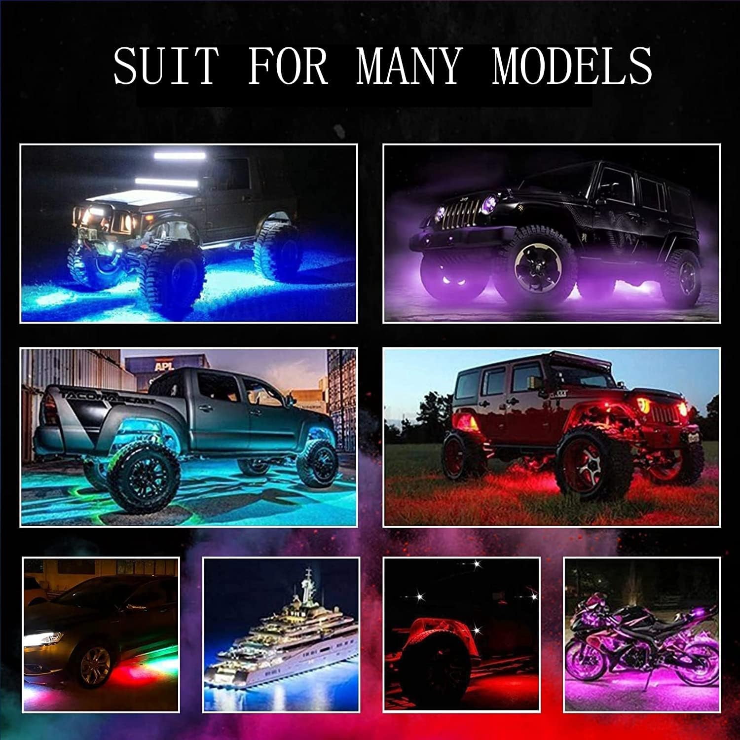 20 Pods Led Rock Lights for Trucks, RGB LED High Brightness Multifunction Neon Underglow Kit Waterproof Car Light with APP/RF Control, Rock Lights for Pickup Off Road RZR SUV ATV UTV