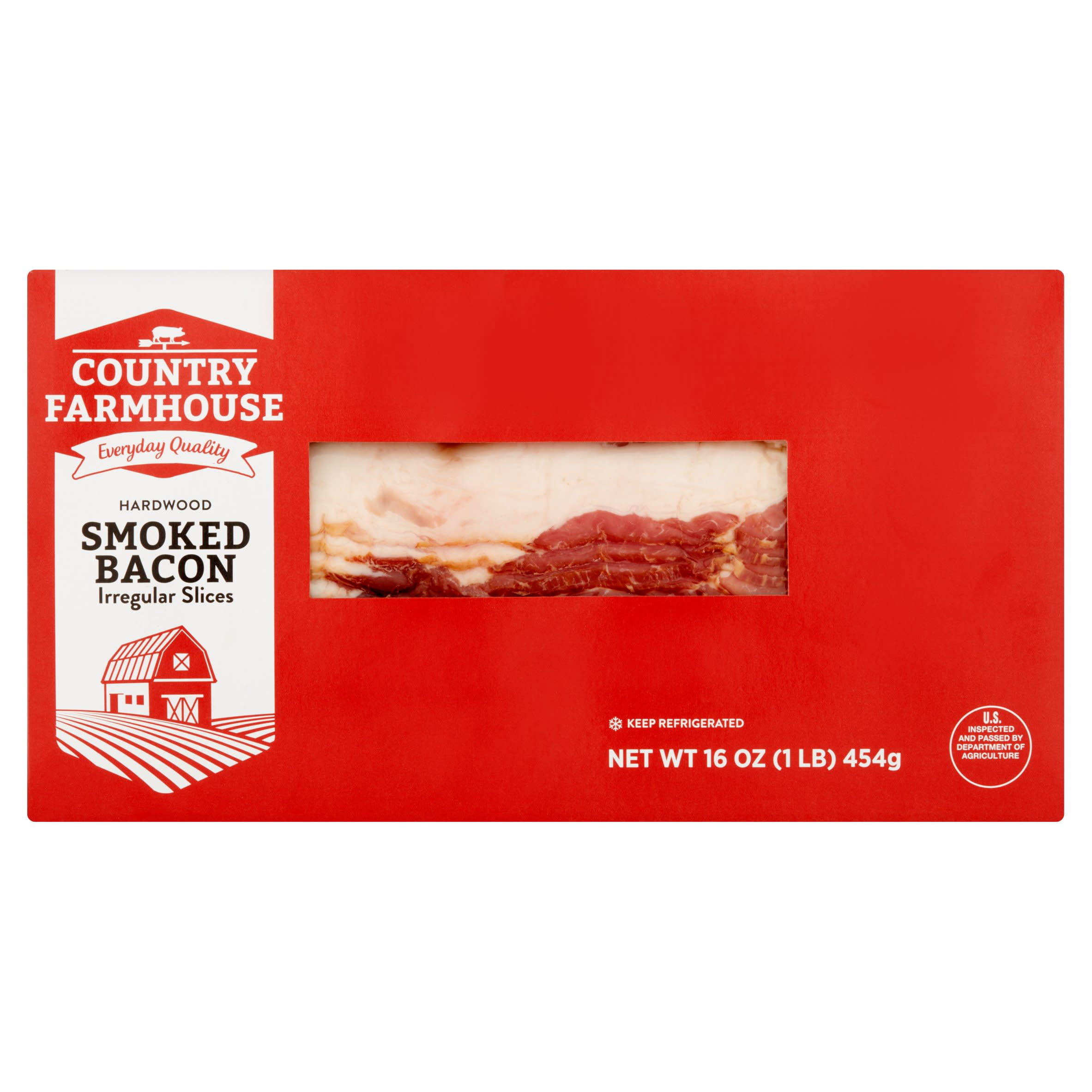 Country Farmhouse Hardwood Smoked Irregular Slices Bacon, 16 oz