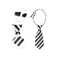 thumbnail image 3 of Corbata uniforme linda preatado a rayas cortas para mujeres, casual escolar, talla única, negro y blanco grueso, 3 of 6