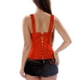 thumbnail image 3 of FYEGRE Fishbone Corset Strap Vest Embroidered Jacquard Shapewear for Performances and Parties Red XL, 3 of 4