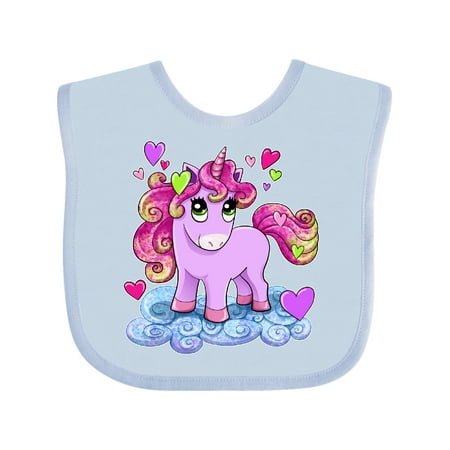 

Inktastic Valentine Unicorn with hearts Boys or Girls Baby Bib
