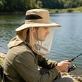 thumbnail image 5 of Fisherman Hat with Netting, Lightweight Sun-Protective Hat, for Outdoor Fishing Hiking Camping, for Men & Women, Khaki, 5 of 6