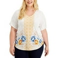 thumbnail image 2 of MSRP $65 Jm Collection Plus Size Mix-Print Cold-Shoulder Top  Size 2X, 2 of 2