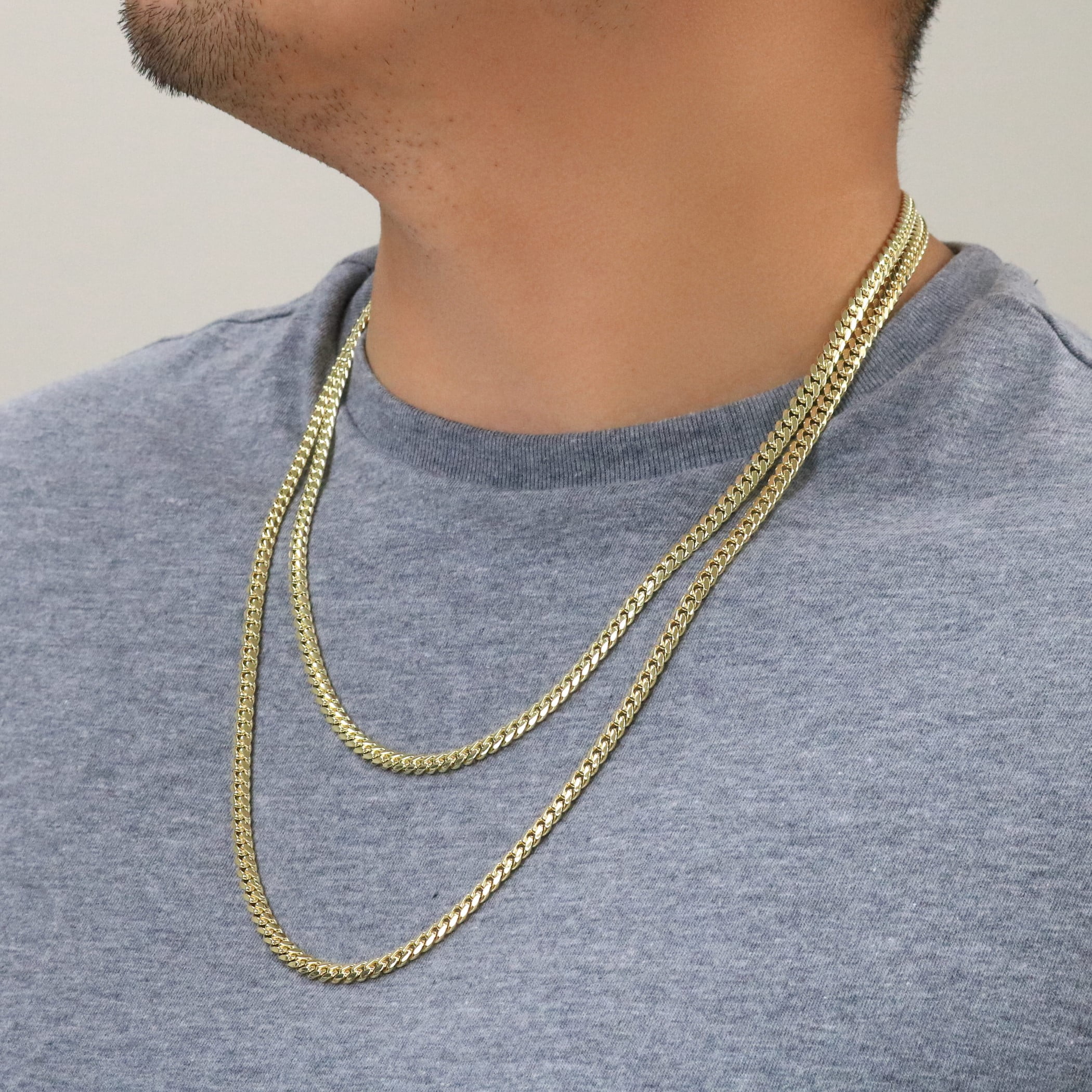 Nuragold 10k Yellow Gold 5mm Solid Miami Cuban Link Chain 