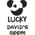 thumbnail image 1 of Lucky Design Cartoon Design Customized Name Wall Decal - Custom Vinyl Wall Art - Personalized Name - Baby Girls Boys Kids Bedroom Wall Decal Room Decor Wall Sticker Decoration Size (30x30 inch), 1 of 1