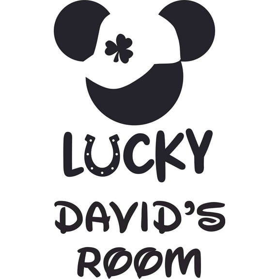 Lucky Design Cartoon Design Customized Name Wall Decal - Custom Vinyl Wall Art - Personalized Name - Baby Girls Boys Kids Bedroom Wall Decal Room Decor Wall Sticker Decoration Size (40x40 inch)