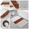 thumbnail image 6 of Black Striped Geometric Bath Mat 3 Piece Bathroom Rug Set, Modern Boho Brown Rustic Non Slip Bath Rug Contour Mat and Toilet Lid Cover, Absorbent Shower Mats Soft Bath Rugs and Mats Sets, 6 of 8