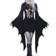 thumbnail image 1 of Vestido gótico de alas de murciélago negras para mujer con estampado de corazones, disfraz de Halloween, ropa de fiesta, moda gótica, 1 of 5