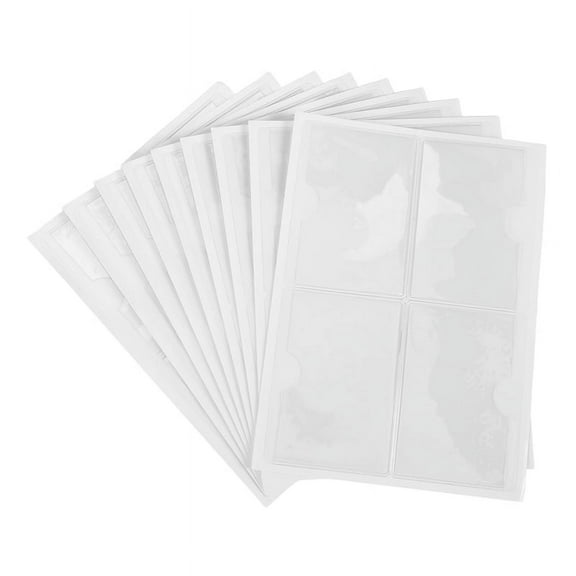 36Pcs Self-Adhesive Label Card Holder Index Pockets 6X8.5cm Clear Plastic Adhesive