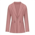 thumbnail image 5 of tklpehg Women's Blazers & Suit Jackets Lightweight Blazer Open Front Button Suits Work Office Jackets Overcoat Fall Coat Long Sleeve Leisure Solid Color Loose Outwear Pink S, 5 of 7