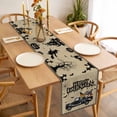 thumbnail image 3 of Brown Halloween Table Runner - 70 Inch Long, Kitchen Dining Table Runner Dresser Scarves, Spooky Truck Pumpkins Crow Skull Farmhouse Decor for Coffee Tables Wedding Party Banquet, 3 of 8