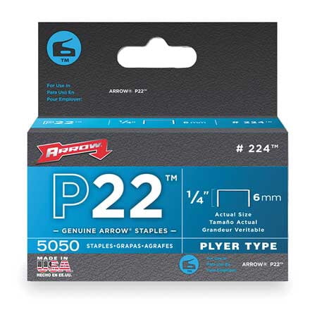 ARROW Staples,Flat Crown,7/16x1/4,PK5000 224