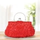 thumbnail image 5 of Bolso de mano con diseño floral de lentejuelas y cuentas, bolso de mano rojo, 5 of 5