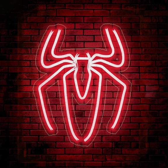 Red Hero Style Neon Sign 3-Level Dimmable LED Light USB Wall Decor for Bedroom Game Room Party