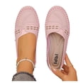 thumbnail image 4 of Hurxie Women's Classic Loafers Lightweight Non-Slip Hand-Stitched Nurse Shoes Comfortable Soft Sole Slip-On Leather Flats Pink 9, 4 of 8