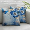 thumbnail image 3 of Orinice Floral Pillow Cover Cotton Linen, Blue and White Wild Flowers with Monarch Butterflies Lily Therapy Spa Art Prints Decorative Pillow Cover Cushion Cover Home Decor Pillowcase for  White, 3 of 5