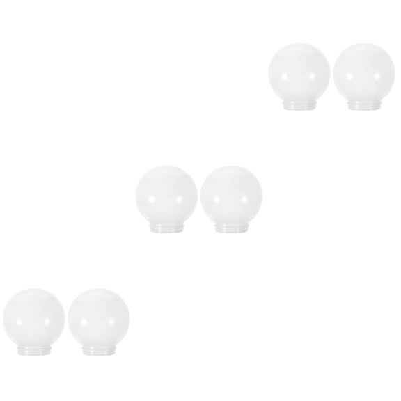 6 pcs  Lamp Post Globe Shade Replacement Polished Acrylic Ball Lampshade Rounded Lamp Post Cover