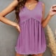 thumbnail image 5 of Blusa sin mangas con cuello en V para mujer, blusa sin mangas con adornos de encaje, moda de verano, informal, holgada, de Color puro, para viajes diarios en casa, 5 of 6