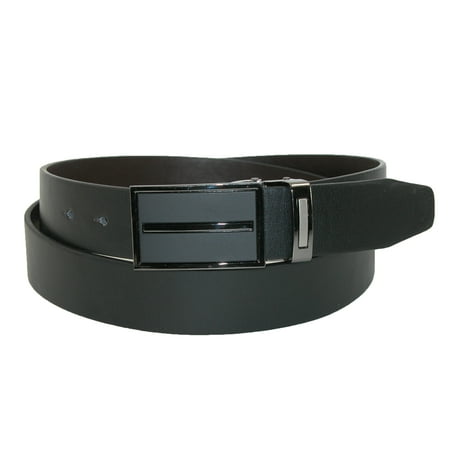 CTM® Men's Leather Reversible Belt with Plaque Buckle - Walmart.com