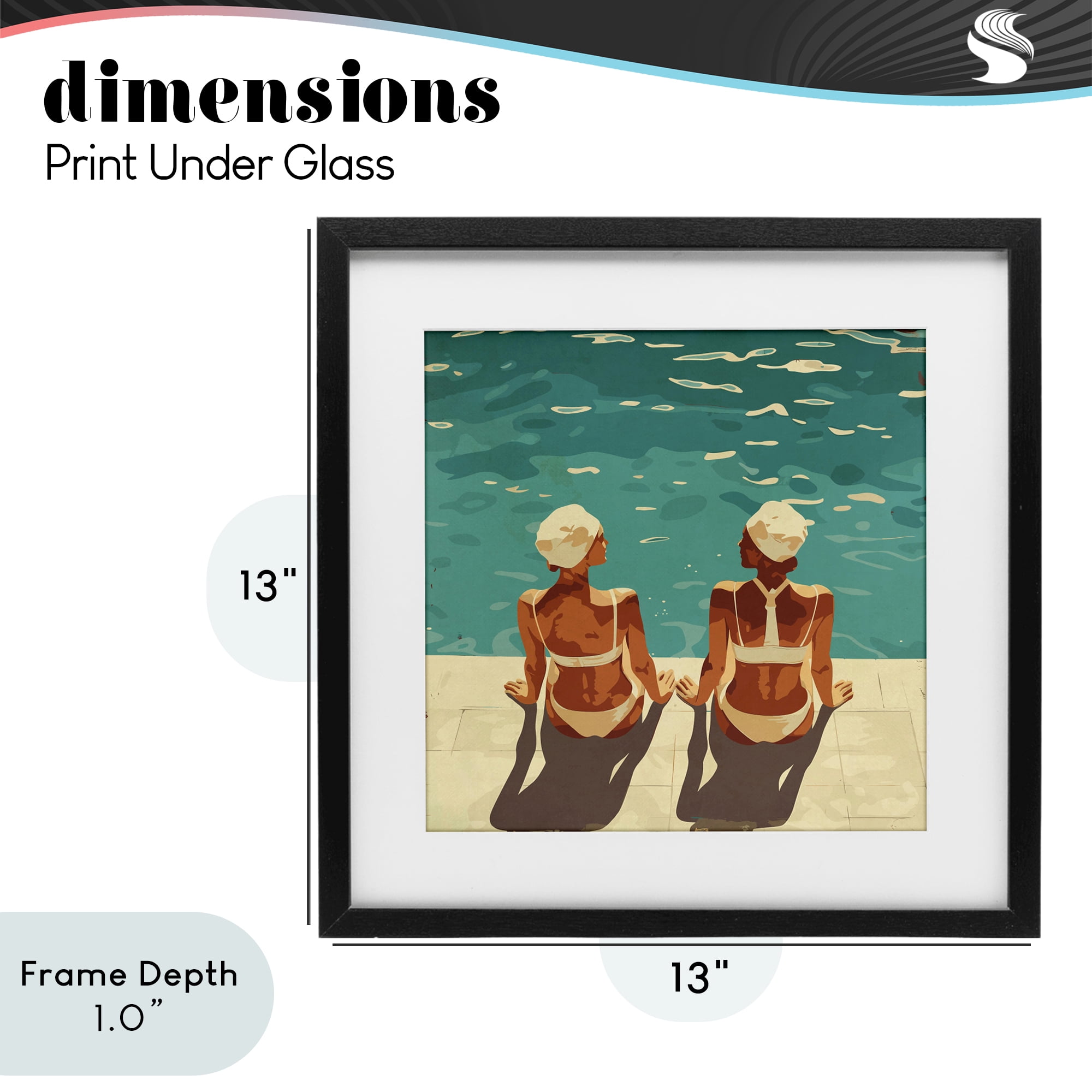 Stupell Industries Swimmer Friends Duo Black Framed Print Under Glass, design by Layla Oz