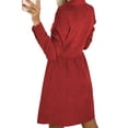 thumbnail image 3 of Frontwalk Autumn Loose Button-up Dress Women Corduroy Shirt Dress Casual Loose Tunic Dresses Buttons Swing Dress, 3 of 3