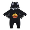thumbnail image 2 of Lopecy-Sta Unisex Baby Onesie Halloween Hooded Romper Outfit for Newborn Baby Boy Girl Infant Halloween Vampire Bats Halloween Party Wear, 2 of 8