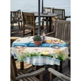 thumbnail image 2 of Outdoor Tablecloth with Umbrella Hole Zipper Blue Plaid Easter Round Tablecloth 60" Waterproof Outside Table Cloth Blue Truck Spring Floral Bunny Rustic Patio Table Cover Tablecloths for Picnic Party, 2 of 8