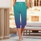thumbnail image 2 of Pantalones capri casuales de mujer con estampado degradado y cintura alta - Algodón y poliéster, pantalones de chándal con cordón, tallas S-XXL, adecuados para la oficina, fiestas y vacaciones, 2 of 5