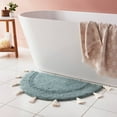 thumbnail image 2 of 18"x32" Half Moon Bath Rug with Tassels Aqua, 2 of 4