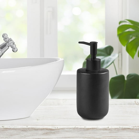 Dispensador de jabón de cerámica, botella, contenedor de líquido, dispensador de jabón líquido para Hotel, hogar, restaurante Negro perfecl Botella de bomba vacía