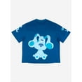 thumbnail image 2 of Blue's Clues Paw Print Logo & Blue Character Art Crew Neck Short Sleeve Blue Mesh Jersey-Large, 2 of 3