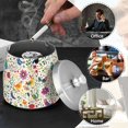 thumbnail image 4 of Yayeee Ashtray with Lid for Cigarette Smokeless Stainless Steel Home Ash Holder, Purple Cartoon Animals, 4 of 7