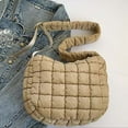 thumbnail image 6 of Trendy Quilted Puffer Shoulder Bag for Work and Casual Shopping Women Pleated Ruched Bubble Zippered Crossbody Bag, 6 of 9