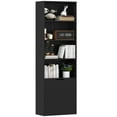 thumbnail image 1 of HOMCOM Bibliothèque Ouverte à 4 Niveaux pour Bureau à Domicile avec Porte, Noir, 1 of 10
