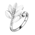 thumbnail image 1 of Elegante de piedra de ópalo de de imitación de moda 6/7/8 plata Zulema  Anillo de la venda del Rhinestone, 1 of 4