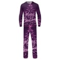 thumbnail image 5 of Yuaguia Family Matching Christmas Pajamas, Merry Christmas Letter Purple Sparkle Print Long Sleeve Top and Matching Lounge Pants Sleepwear Set, Men M, 5 of 5