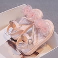 thumbnail image 4 of Spazoro Girls Dress Sandals with Bow, Soft Comfortable Open Toe Adjustable Buckle Non-Slip Sole Cute Princess Sandals for Toddler Pink, 4 of 8