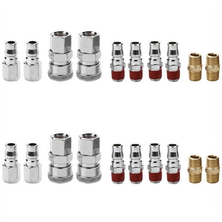 20Pcs 1/4 Inch Air Line Hose Compressor Fitting Connector Coupler Quick Release Pneumatic Parts