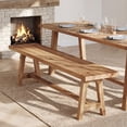 thumbnail image 2 of TRIBEWOOD 63" Solid Wood Dining Bench, Farmhouse Kitchen Table Bench For Dining Room, Easy Assembly, 2 of 5
