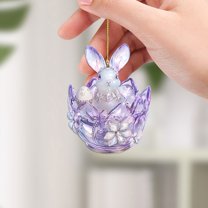 Ornaments Clearance! Purple Crystal Rabbit Acrylic Pendant Ba