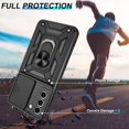 thumbnail image 4 of for Samsung Galaxy S21 FE Case with HD Screen Protector, Heavy Duty Shockproof with 360 ° Rotation Metal Kickstand [Military Grade] Protective Case for Galaxy S21 FE 5G, Black, 4 of 7