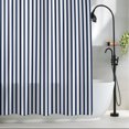 thumbnail image 3 of Shower Curtains for Bathroom-36"x72",Abstract Navy Blue Stripe Waterproof Bath Curtain Grommet Shower Curtain Set with Hooks, 3 of 9