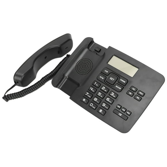 Office Telephone, Semi Hands Free Function Adjustable Volume Desktop Corded Telephone Caller ID Pre Dial Function With Answering Machine For Home Black