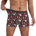 thumbnail image 3 of Men's Boxer Briefs, Red Mushrooms print Soft Comfy Mens Underwear Boxer Briefs Breathable With Widen Waist, 3 of 7