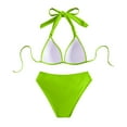 thumbnail image 5 of Swimming Suits for Women String Triangle Separates Bikini Sets Solid Color Green Womens Bathing Suits XL, 5 of 5