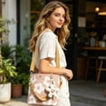 thumbnail image 5 of Crochet Tote Bag for Women,Cute Colorful Handmade Bag,Mini Embroidery Aesthetic Boho Bag,Needlepoint Barrel Drawstring Purse,Adorable Gift Idea for Her, 5 of 8