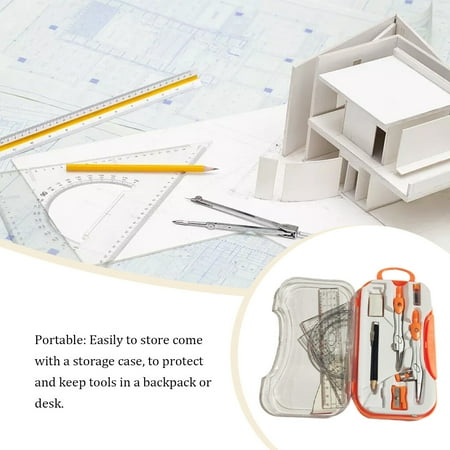 ruzhgo Math Geometry Kit Compass Set Pencil Sharpener Eraser School ...