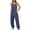 Navy, variant on Women's V Neck Sleeveless Jumpsuits Spaghetti Straps Harem Long Casual Loose Fitting Pants Overalls With Pockets Black