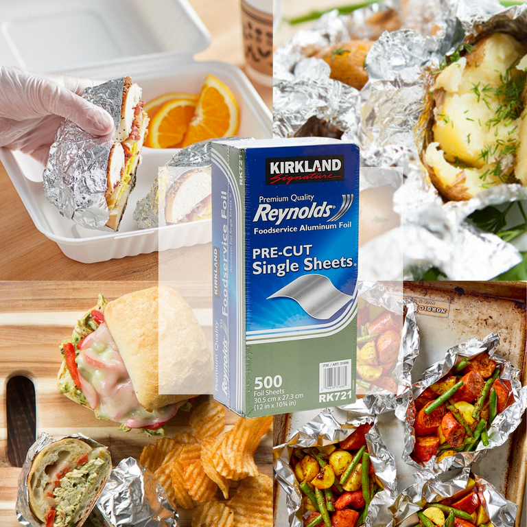 KS Reynolds Pre-Cut Single Sheet Premium Aluminum Foil Easy to Use &  Dispensing Great for Storing Wrapping Sandwiches Burritos Left Over  Grilling