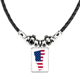 thumbnail image 1 of vermont usa mapa estrellas rayas bandera forma collar a mano colgante de cuerda de cuero Unbranded M, 1 of 3